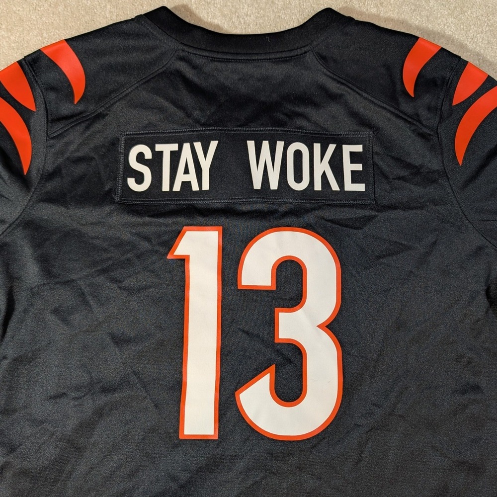 Nike Cincinnati Bengals Jersey Womens XL Black 13 Stay Woke NFL Football